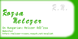 rozsa melczer business card